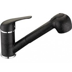 DAGA - UPRIGHT SINK MIXER WITH A PULL-OUT SPOUT BLACK GRANITE 
