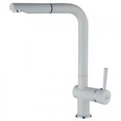 LUNA - UPRIGHT SINK MIXER WITH A PULL-OUT SPOUT WHITE GRANITE 